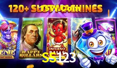 Tela de boas-vindas e lobby de jogos do aplicativo SS123